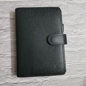 Authentic Louis Vuitton Taiga PM Agenda - Dark Green